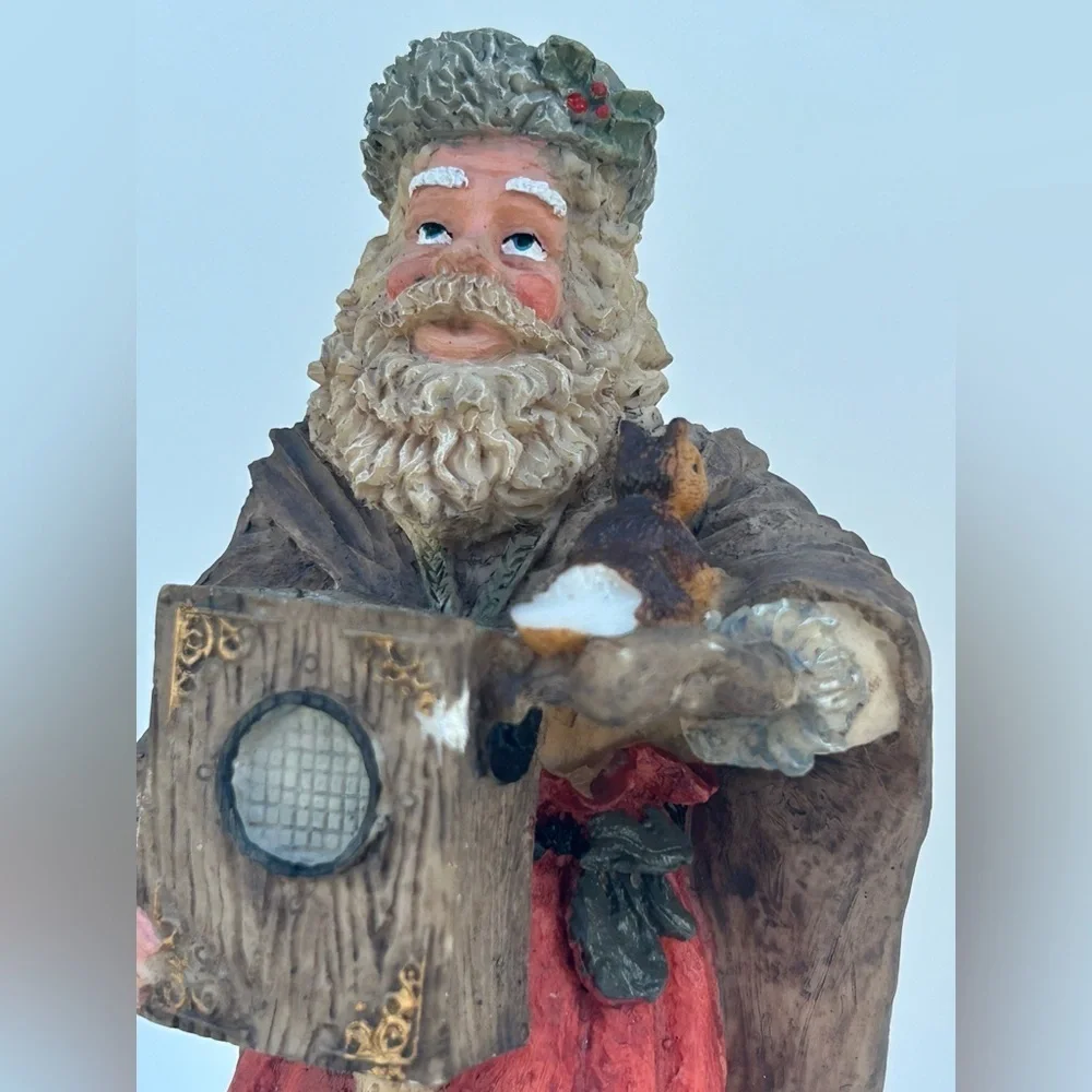 Vintage World Bazaars Old World Santa Figurine With Squirrel Christmas Decor